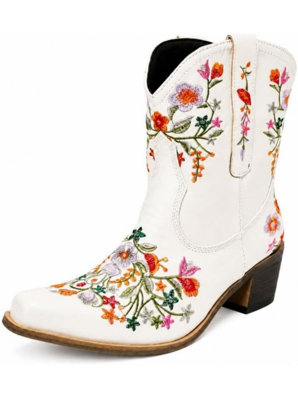 Floral Western Ankle Boots for Women | Pointy Toe Cowboy Cowgirl Style